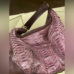Authentic Gucci brown genuine python hobo bag large